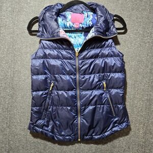 Lilly Pulitzer Womens XXS Allie Down Packable Puffer Vest  Black Retail $198